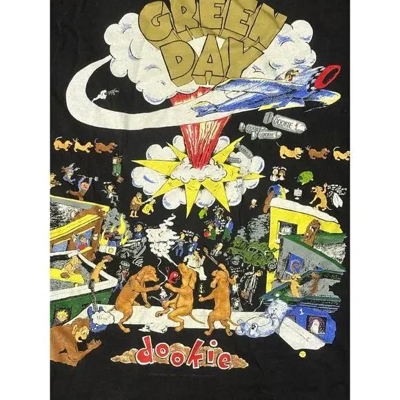 Green Day 1994 Dookie Tour Authentic Vintage Black Cotton Single Stitch Tee XL - Picture 6 of 7